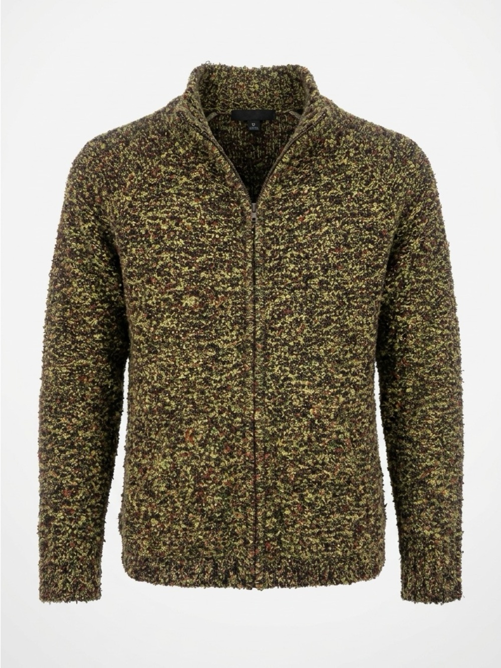 Royal Robbins Olive Zip-Up Bouclé Sweater